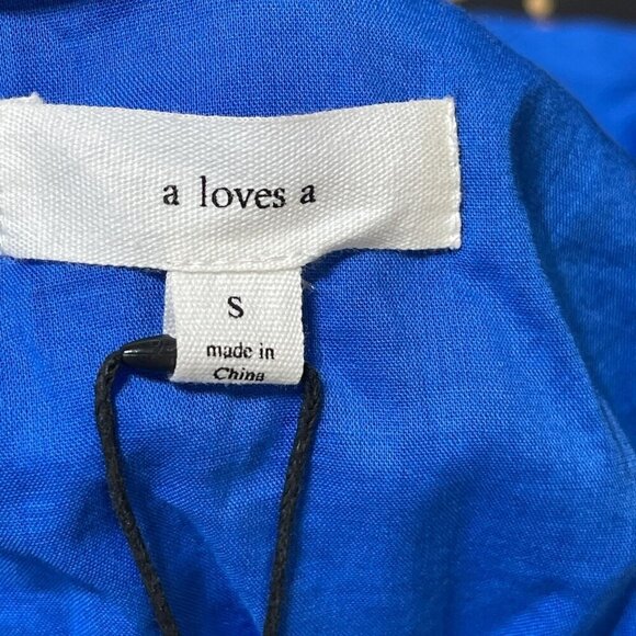 New A loves A Blue V-Neck Sleeveless Tiered Cami Top Size S Small - Picture 8 of 10